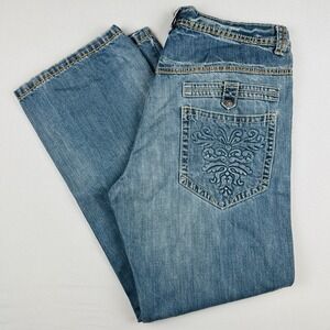Y2K Kanji Jeans Baggy Wide Leg Denim Faded Distressed